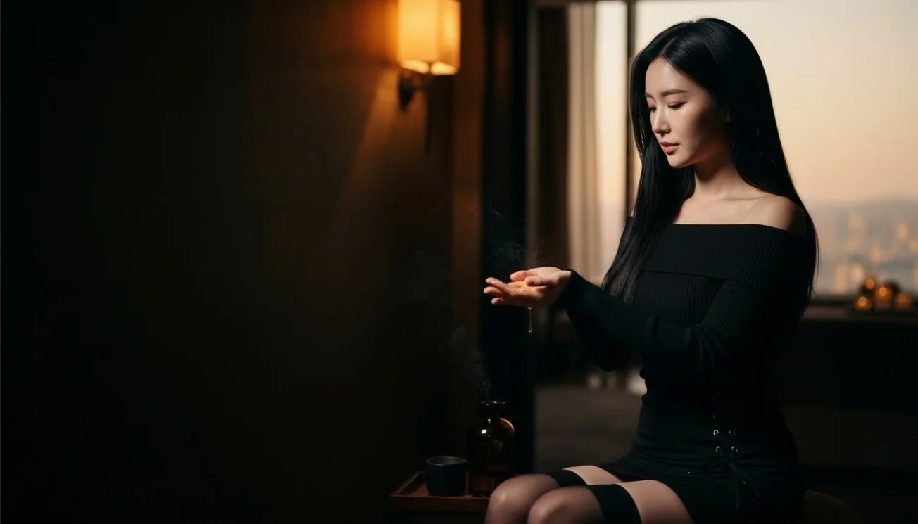 Illustrative hands-on massage in a softly lit private room